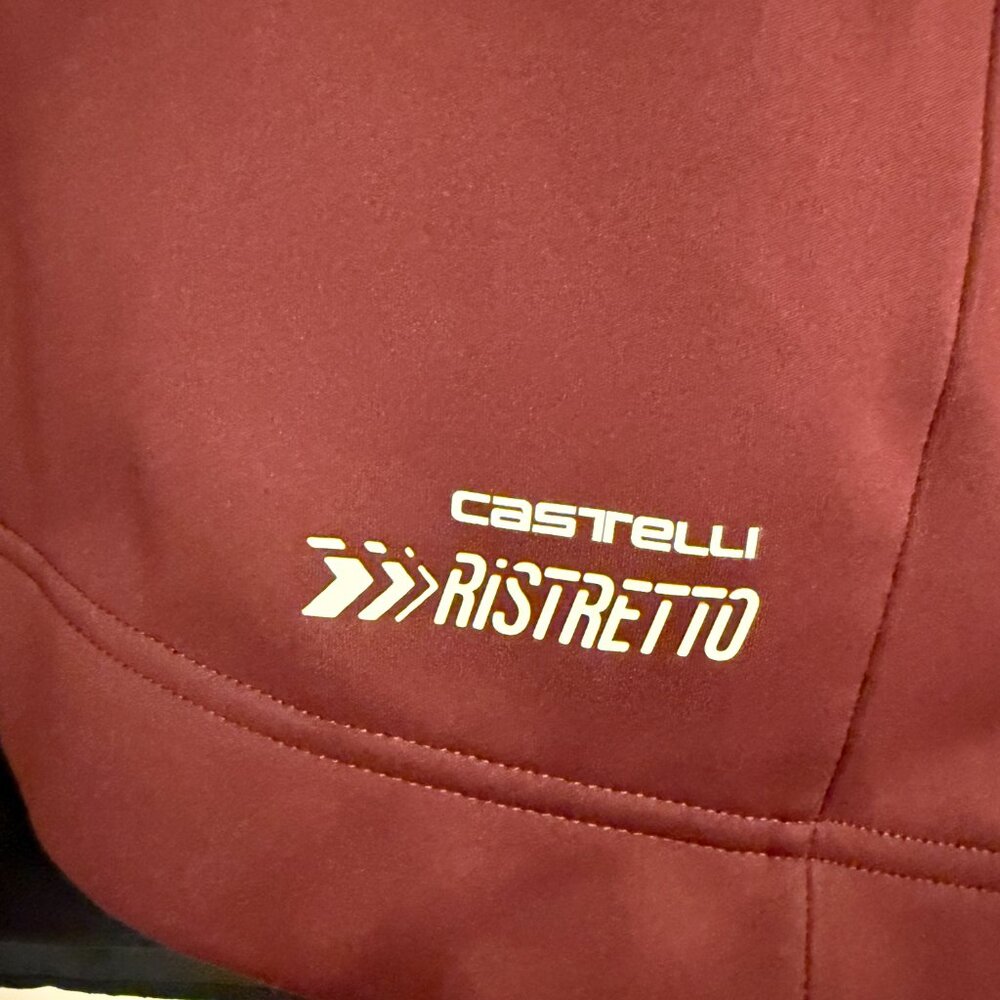 Castelli Ristretto Winter Cycling Jacket Burgundy XL Reflective Stripes Pockets - Picture 2 of 6